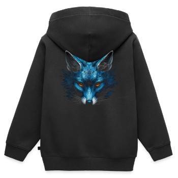Fuchs Tierliebhaber Geschenk Wildtier Tier Motiv - Kinder Premium Organic Zip Hoodie - Schwarz - Hinten - AI Model Kid Male (0cm)