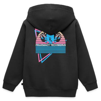 Apotheker Retro - Kinder Premium Organic Zip Hoodie - Schwarz - Hinten - AI Model Kid Male (0cm)