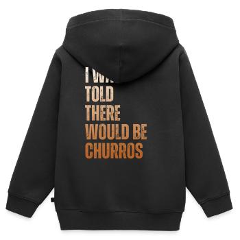 Mir Wurde Gesagt, Es Würde Churros Geben - Kinder Premium Organic Zip Hoodie - Schwarz - Hinten - AI Model Kid Male (0cm)