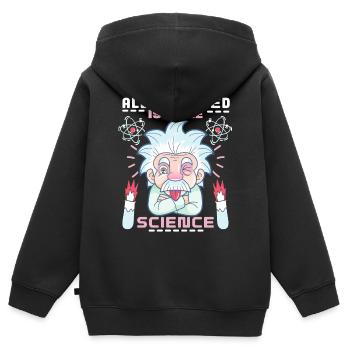 Dicton scientifique, chimie, physique bande dessinée - Sweat Premium à capuche zippé enfant bio - noir - Dos - AI Model Kid Male (0cm)