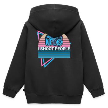 Kamera Fotografie Fotograf Retro - Kinder Premium Organic Zip Hoodie - Schwarz - Hinten - AI Model Kid Male (0cm)