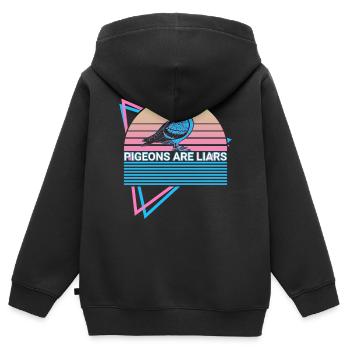 Tauben sind Lügner Retro - Kinder Premium Organic Zip Hoodie - Schwarz - Hinten - AI Model Kid Male (0cm)