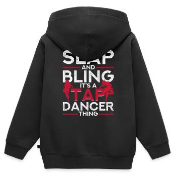 Stepptanz Stepptänzer Stepptänzerin Stepper - Kinder Premium Organic Zip Hoodie - Schwarz - Hinten - AI Model Kid Male (0cm)