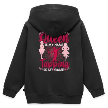 Danseur de claquettes Stepper Danse à claquettes - Sweat Premium à capuche zippé enfant bio - noir - Dos - AI Model Kid Male (0cm)