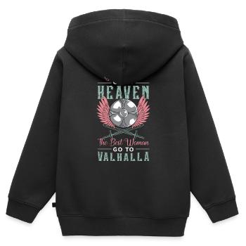Valkyrie Good Girls Go To Heaven Déesse nordique - Sweat Premium à capuche zippé enfant bio - noir - Dos - AI Model Kid Male (0cm)