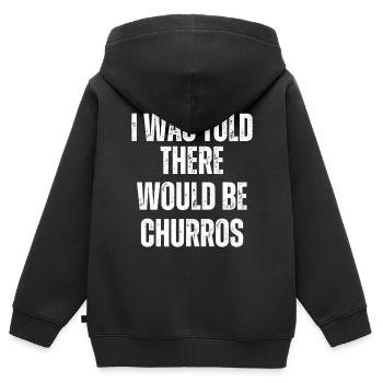 Mir Wurde Gesagt, Es Würde Churros Geben - Kinder Premium Organic Zip Hoodie - Schwarz - Hinten - AI Model Kid Male (0cm)