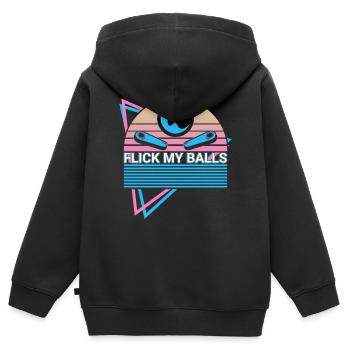 Flipperautomat Retro - Kinder Premium Organic Zip Hoodie - Schwarz - Hinten - AI Model Kid Male (0cm)