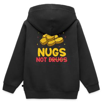 Foodie Nuggies Poulet Nugget Expert Food Tendies - Sweat Premium à capuche zippé enfant bio - noir - Dos - AI Model Kid Male (0cm)