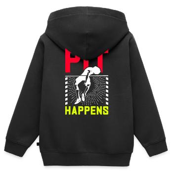 Saut à la perche Saut à la perche - Sweat Premium à capuche zippé enfant bio - noir - Dos - AI Model Kid Male (0cm)