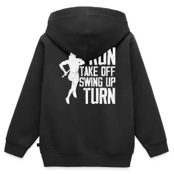 Saut à la perche Saut à la perche - Sweat Premium à capuche zippé enfant bio - noir - Dos - AI Model Kid Male (0cm)