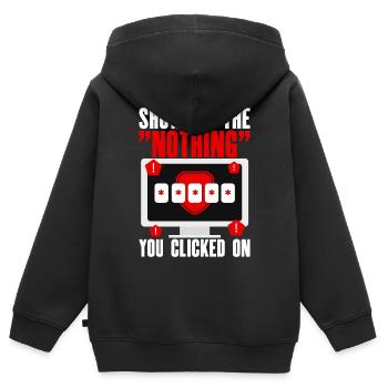 Cybersecurity, Hacking, IT - Kids Premium Organic Zip-up Hoodie - black - Back - AI Model Kid Male (0cm)