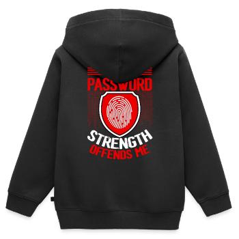 Cybersecurity, Hacking, IT - Kids Premium Organic Zip-up Hoodie - black - Back - AI Model Kid Male (0cm)