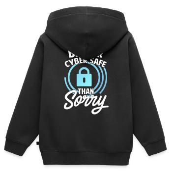 Cybersecurity, Hacking, IT - Kids Premium Organic Zip-up Hoodie - black - Back - AI Model Kid Male (0cm)
