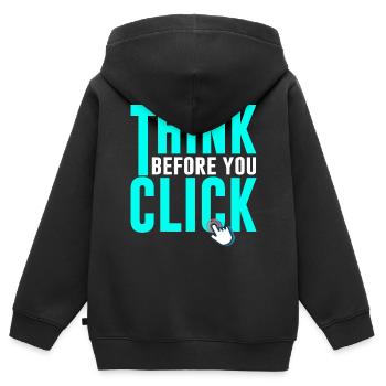 Cybersecurity, Hacking, IT - Kids Premium Organic Zip-up Hoodie - black - Back - AI Model Kid Male (0cm)