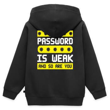 Cybersecurity, Hacking, IT - Kids Premium Organic Zip-up Hoodie - black - Back - AI Model Kid Male (0cm)