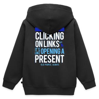 Cybersecurity, Hacking, IT - Kids Premium Organic Zip-up Hoodie - black - Back - AI Model Kid Male (0cm)