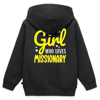 SDJ mormon - Sweat Premium à capuche zippé enfant bio - noir - Dos - AI Model Kid Male (0cm)