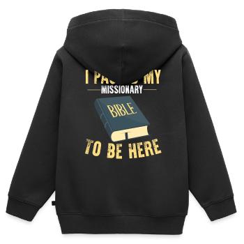 Missionnaire mormon SDJ - Sweat Premium à capuche zippé enfant bio - noir - Dos - AI Model Kid Male (0cm)