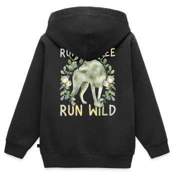 Grauer-Wolf Canis Lupus Positive-Movitation Spruch - Kinder Premium Organic Zip Hoodie - Schwarz - Hinten - AI Model Kid Male (0cm)