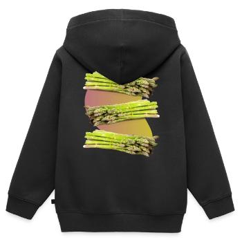 Spargel, grüner Spargel - Kinder Premium Organic Zip Hoodie - Schwarz - Hinten - AI Model Kid Male (0cm)