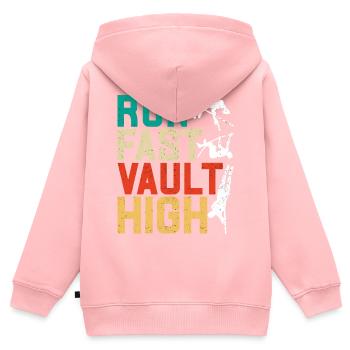 Stabhochsprung Stabhochspringer - Kinder Premium Organic Zip Hoodie - Rosa - Hinten - AI Model Kid Female (0cm)