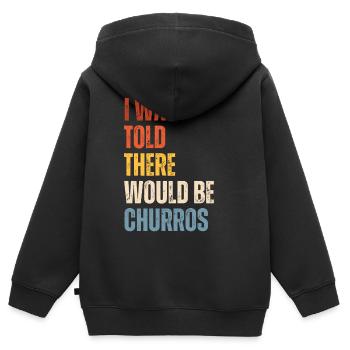 Mir Wurde Gesagt, Es Würde Churros Geben - Kinder Premium Organic Zip Hoodie - Schwarz - Hinten - AI Model Kid Male (0cm)