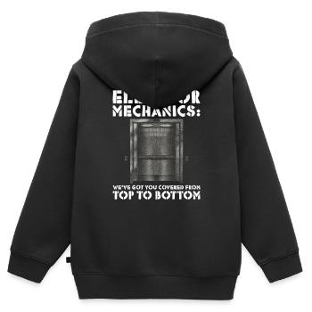 Aufzugsinstallateur-design Für Aufzugsmechaniker - Sweat Premium à capuche zippé enfant bio - noir - Dos - AI Model Kid Male (0cm)