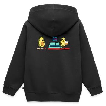 Avocado Kino - Kinder Premium Organic Zip Hoodie - Schwarz - Hinten - AI Model Kid Male (0cm)