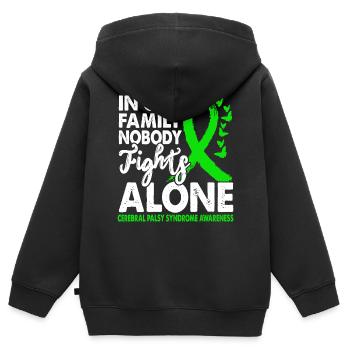 Personne ne lutte seul contre le mois du - Sweat Premium à capuche zippé enfant bio - noir - Dos - AI Model Kid Male (0cm)