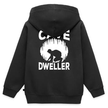 Höhlenbewohner Höhlenforscher Höhlen Erkundung - Kinder Premium Organic Zip Hoodie - Schwarz - Hinten - AI Model Kid Male (0cm)
