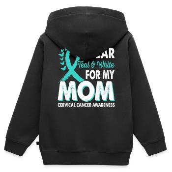 Tragen Sie Blaugrün & Weiß Für Den Monat Des - Kinder Premium Organic Zip Hoodie - Schwarz - Hinten - AI Model Kid Male (0cm)