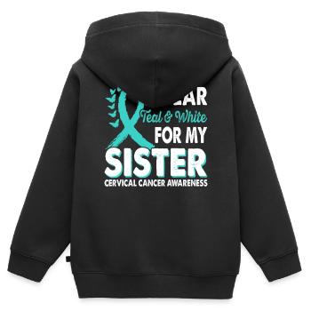 Tragen Sie Blaugrün Und Weiß Für Den Monat Der - Kinder Premium Organic Zip Hoodie - Schwarz - Hinten - AI Model Kid Male (0cm)