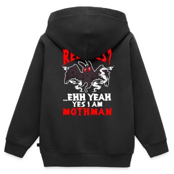Folklore cryptide - Sweat Premium à capuche zippé enfant bio - noir - Dos - AI Model Kid Male (0cm)