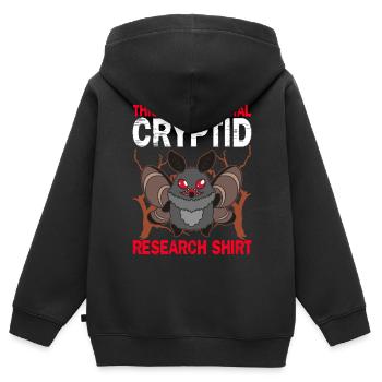 Mothman Cryptid Folklore - Sweat Premium à capuche zippé enfant bio - noir - Dos - AI Model Kid Male (0cm)