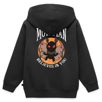 Folklore cryptide - Sweat Premium à capuche zippé enfant bio - noir - Dos - AI Model Kid Male (0cm)