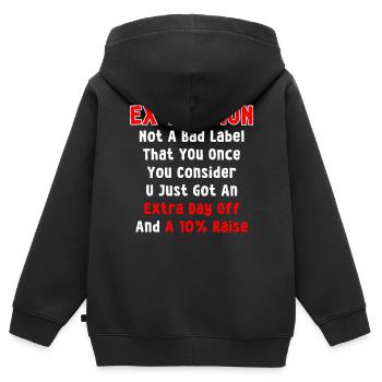 Post-Mormon Exmo - Sweat Premium à capuche zippé enfant bio - noir - Dos - AI Model Kid Male (0cm)