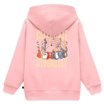 Gitarrist Gitarrenspieler Celebrate Diversity - Kinder Premium Organic Zip Hoodie - Rosa - Hinten - AI Model Kid Female (0cm)