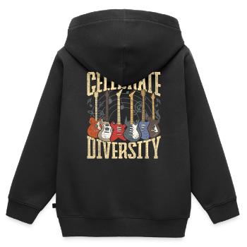 Guitarist Guitarist Celebrate Diversity - Kids Premium Organic Zip-up Hoodie - black - Back - AI Model Kid Male (0cm)