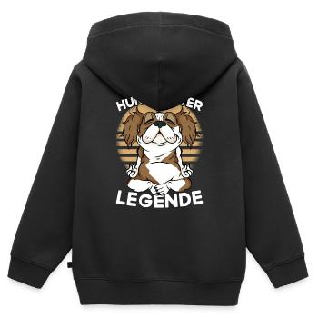 Hundesitter - Kinder Premium Organic Zip Hoodie - Schwarz - Hinten - AI Model Kid Male (0cm)