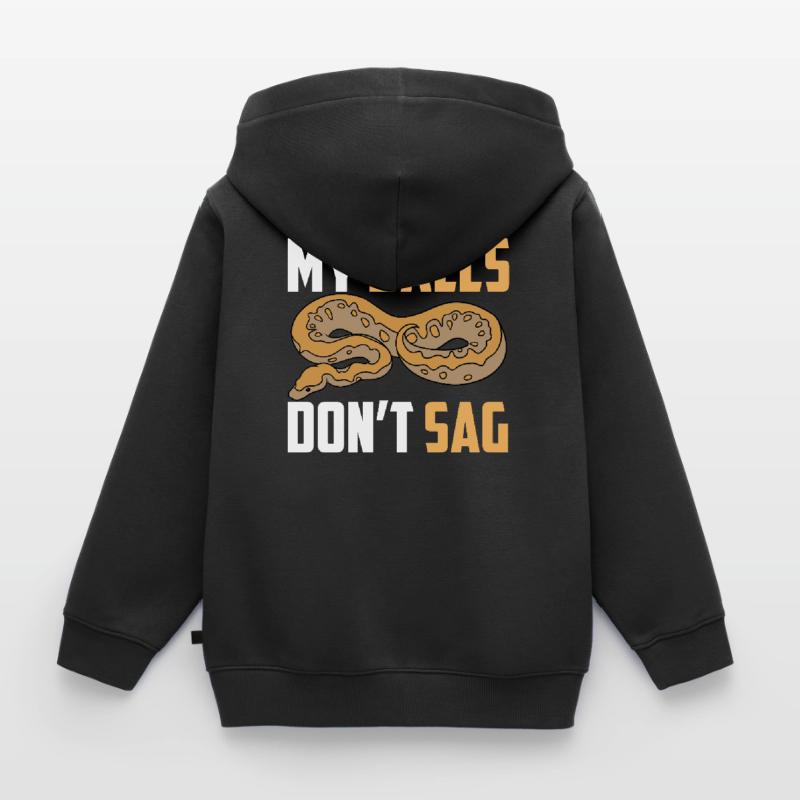 Serpent python boule Sweat Premium à capuche zippé enfant bio