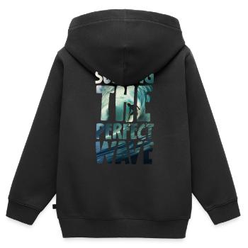 Surfing The Perfect Wave - Kinder Premium Organic Zip Hoodie - Schwarz - Hinten - AI Model Kid Male (0cm)