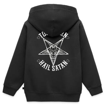 Drôle de trou de maïs Cornhole - Sweat Premium à capuche zippé enfant bio - noir - Dos - AI Model Kid Male (0cm)