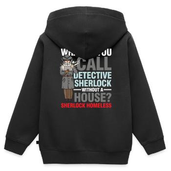Detective Without A House - Kinder Premium Organic Zip Hoodie - Schwarz - Hinten - AI Model Kid Male (0cm)