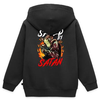 Lustiger Satanismus Satanisch - Kinder Premium Organic Zip Hoodie - Schwarz - Hinten - AI Model Kid Male (0cm)