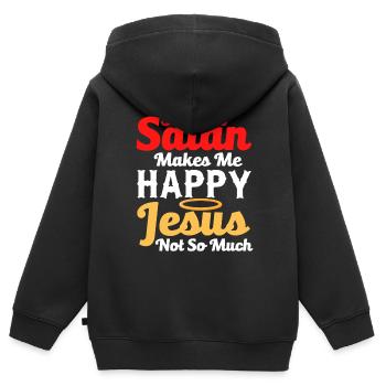 Lustiger Satanismus - Kinder Premium Organic Zip Hoodie - Schwarz - Hinten - AI Model Kid Male (0cm)