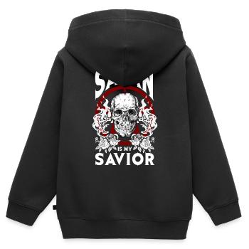 Lustiger Satanismus Satanisch - Kinder Premium Organic Zip Hoodie - Schwarz - Hinten - AI Model Kid Male (0cm)