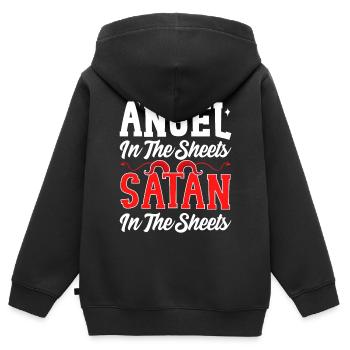 Lustiger Satanismus - Kinder Premium Organic Zip Hoodie - Schwarz - Hinten - AI Model Kid Male (0cm)