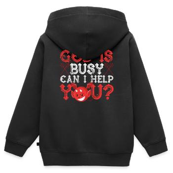 Lustiger Satanismus Satanisch Satan - Kinder Premium Organic Zip Hoodie - Schwarz - Hinten - AI Model Kid Male (0cm)