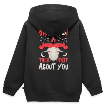 Lustiger Satanismus Satanisch - Kinder Premium Organic Zip Hoodie - Schwarz - Hinten - AI Model Kid Male (0cm)