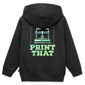Ich Würde Diesen - Kinder Premium Organic Zip Hoodie - Schwarz - Hinten - AI Model Kid Male (0cm)